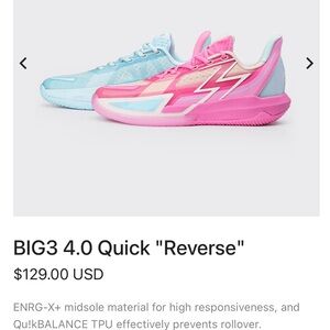 4.0 Quick Reverse Pink and Blue Sneakers
